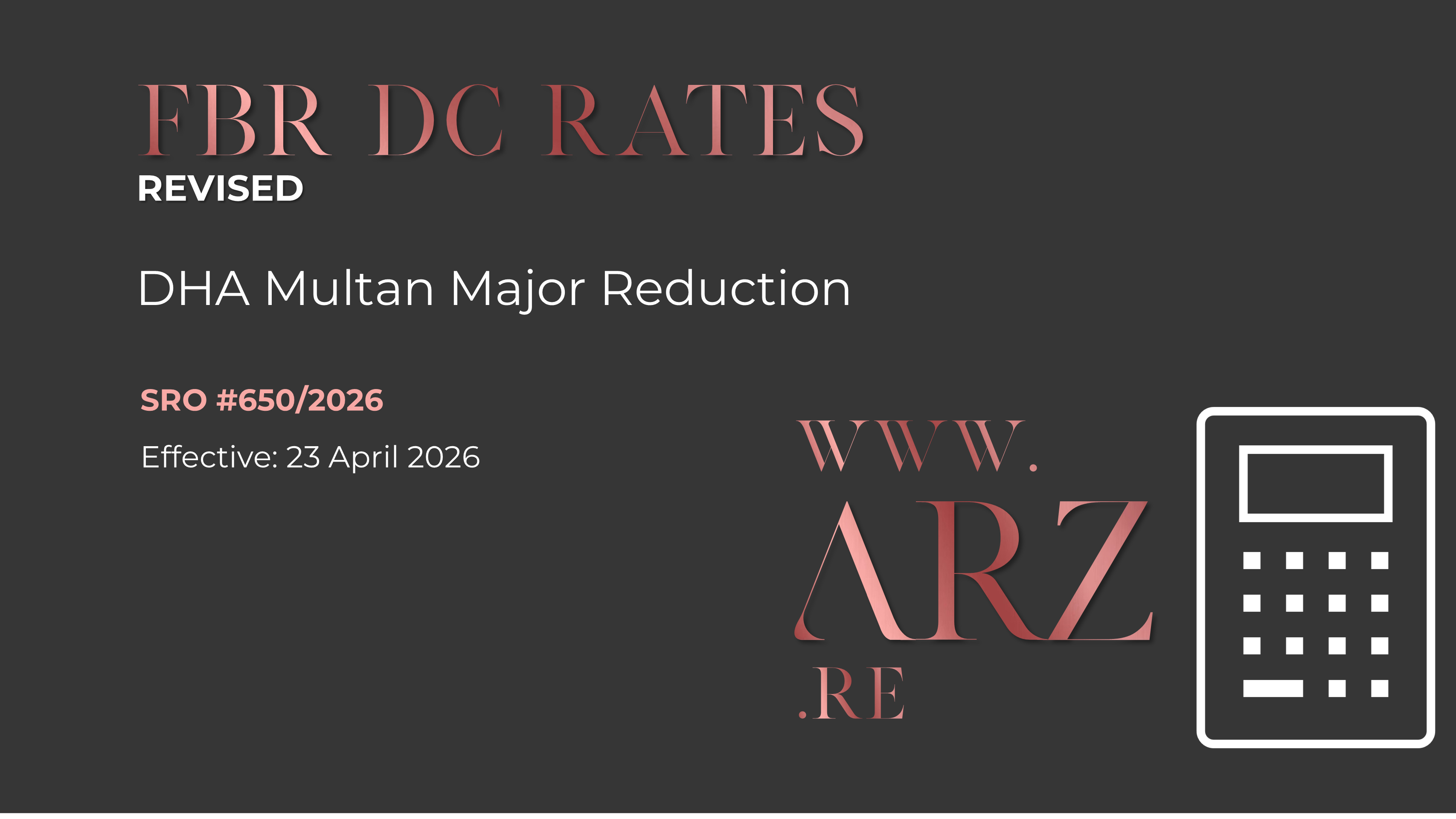 DHA Multan DC Rate Today